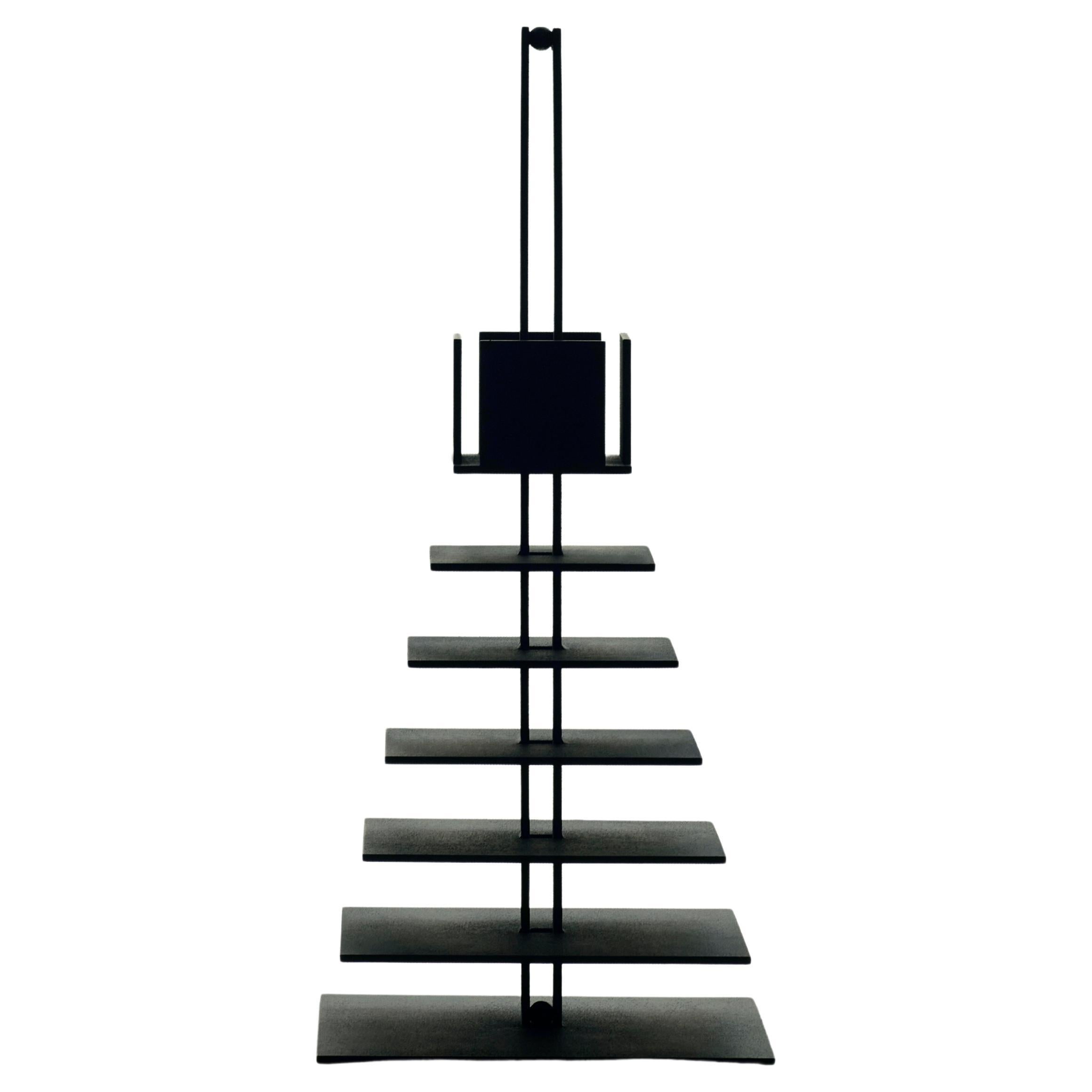 TOWERX14 Architectural Iron Sculpture in Matte Black by Towerland For Sale