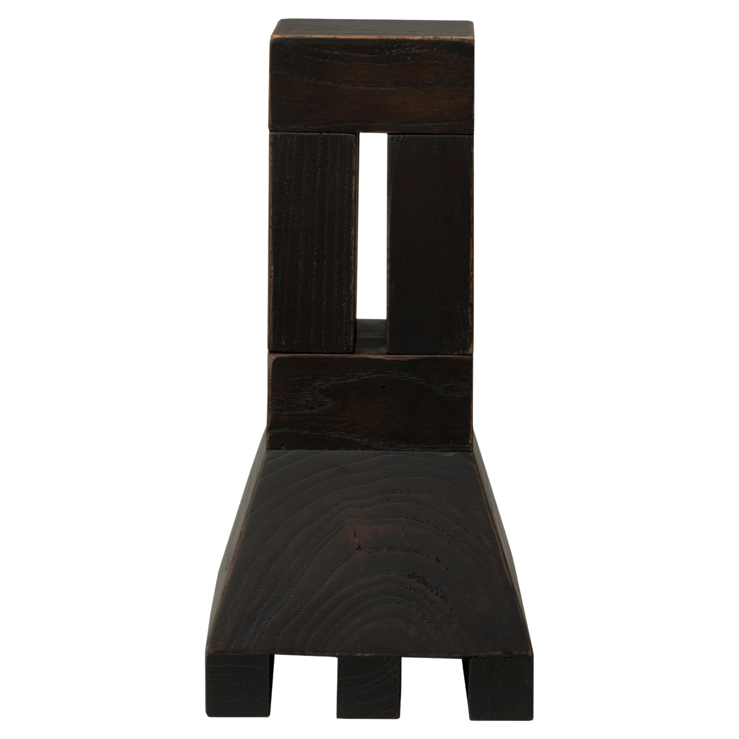TOWERX23 Architectural Elm Wood Sculpture in Dark Finish by Towerland