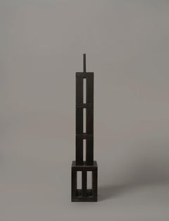 TOWERX25 Architectural Elm Wood Sculpture in Dark Finish by Towerland