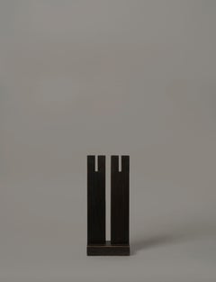TOWERX27 Architectural Elm Wood Sculpture in Dark Finish by Towerland