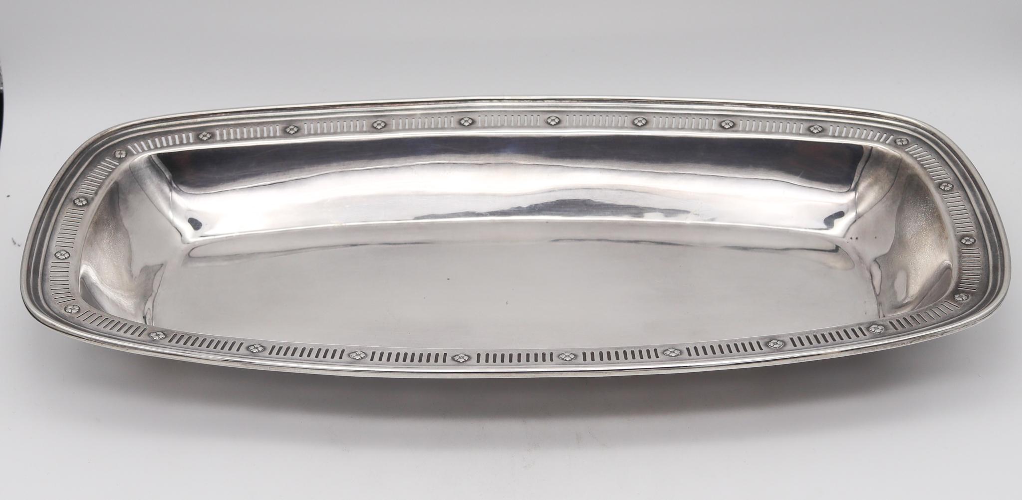 American Towle & Co. 1930 Art Deco Rectangular Bread Tray in .925 Sterling Silver