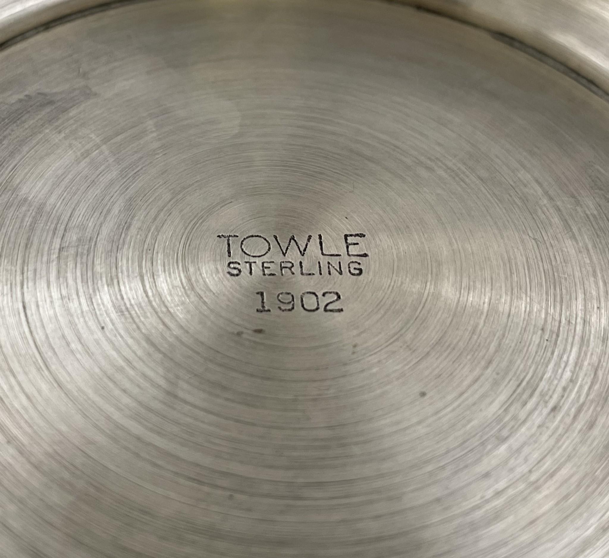 XX secolo Towle & Earl Pardon Rara ciotola in argento sterling smaltato stile metà secolo moderno in vendita