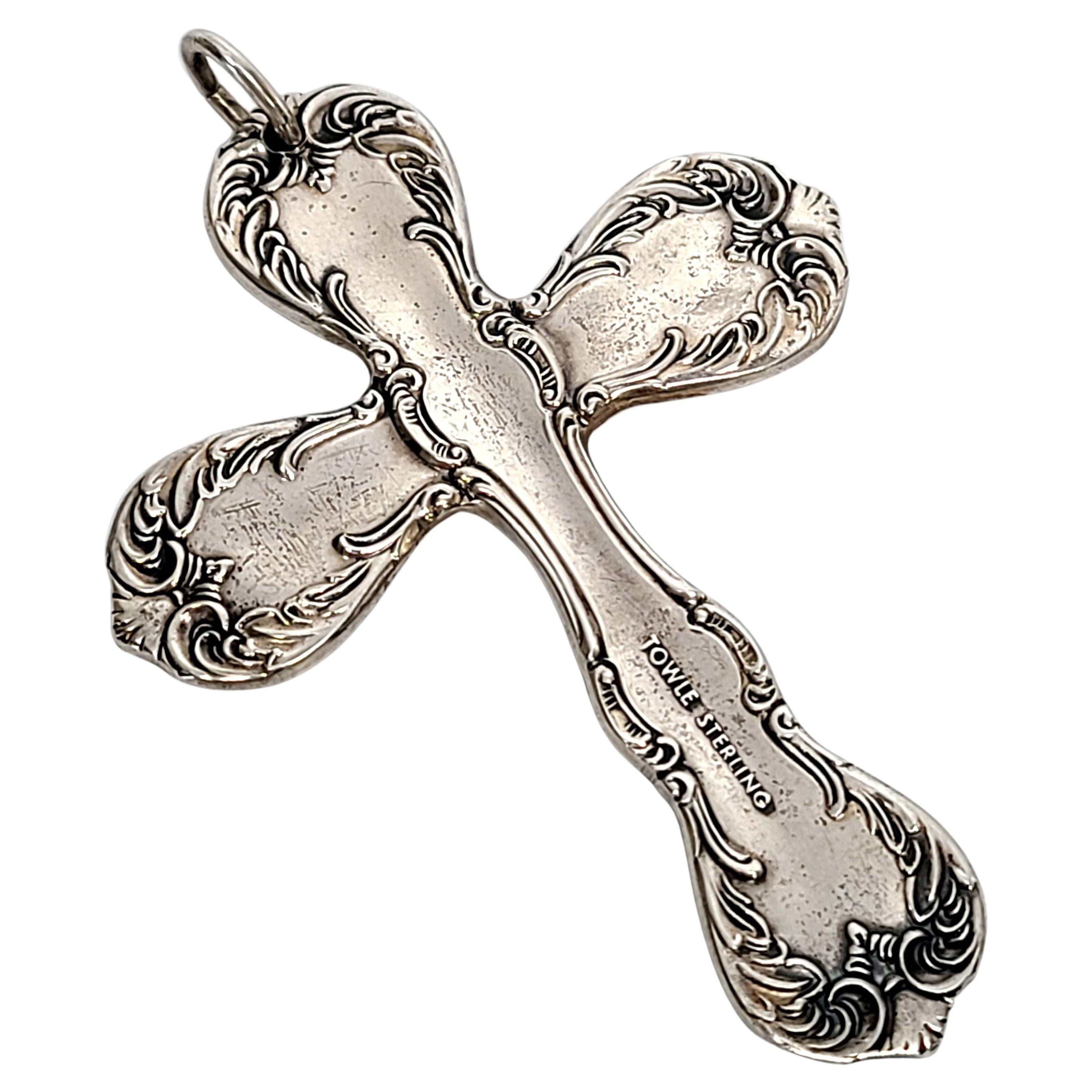 Towle Old Master Sterling Silver Cross Pendant/Ornament In Good Condition In Washington Depot, CT