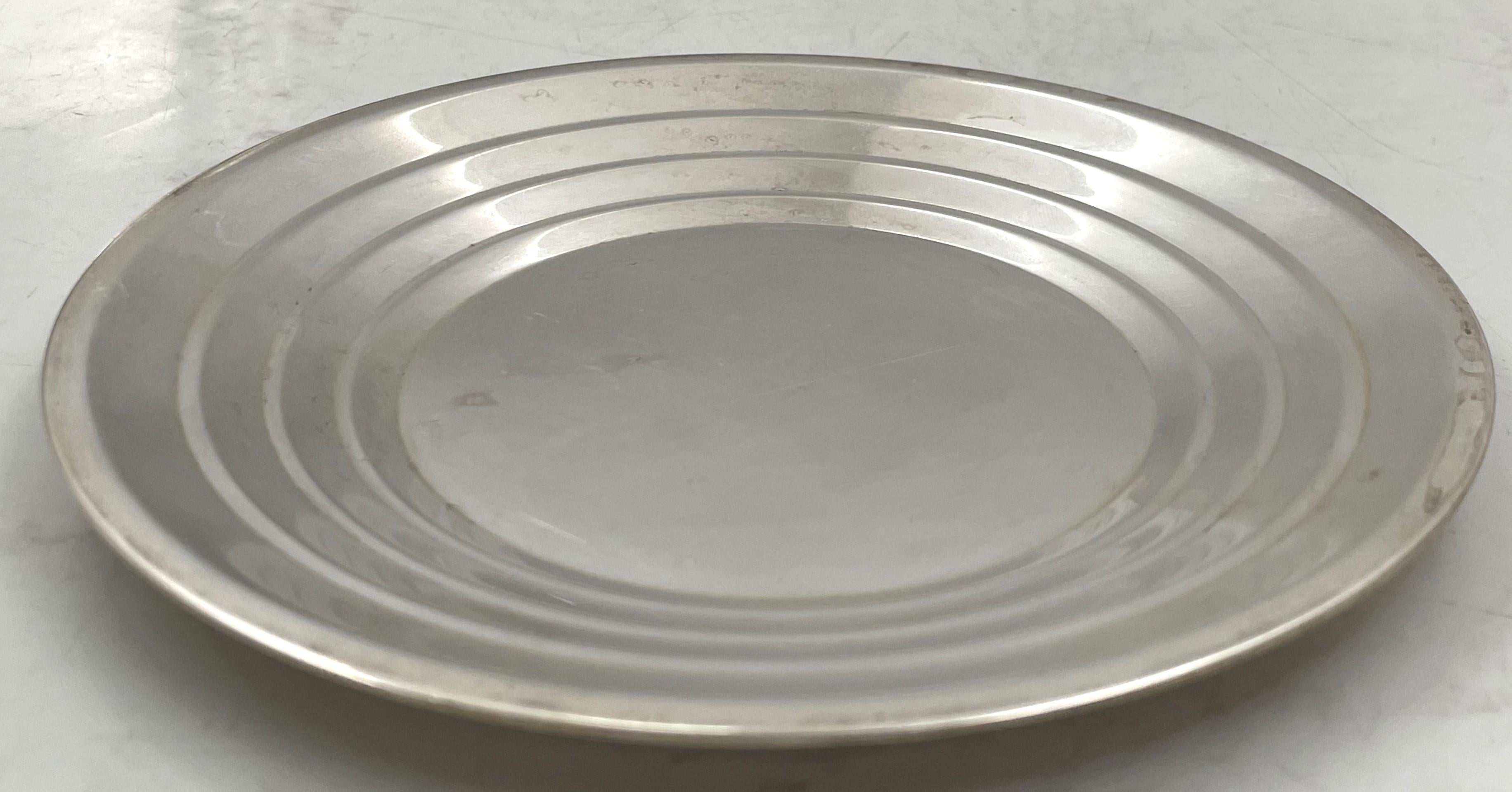 Mid-Century moderno Towle Set di 12 piatti da dessert in argento sterling in stile metà secolo moderno in vendita