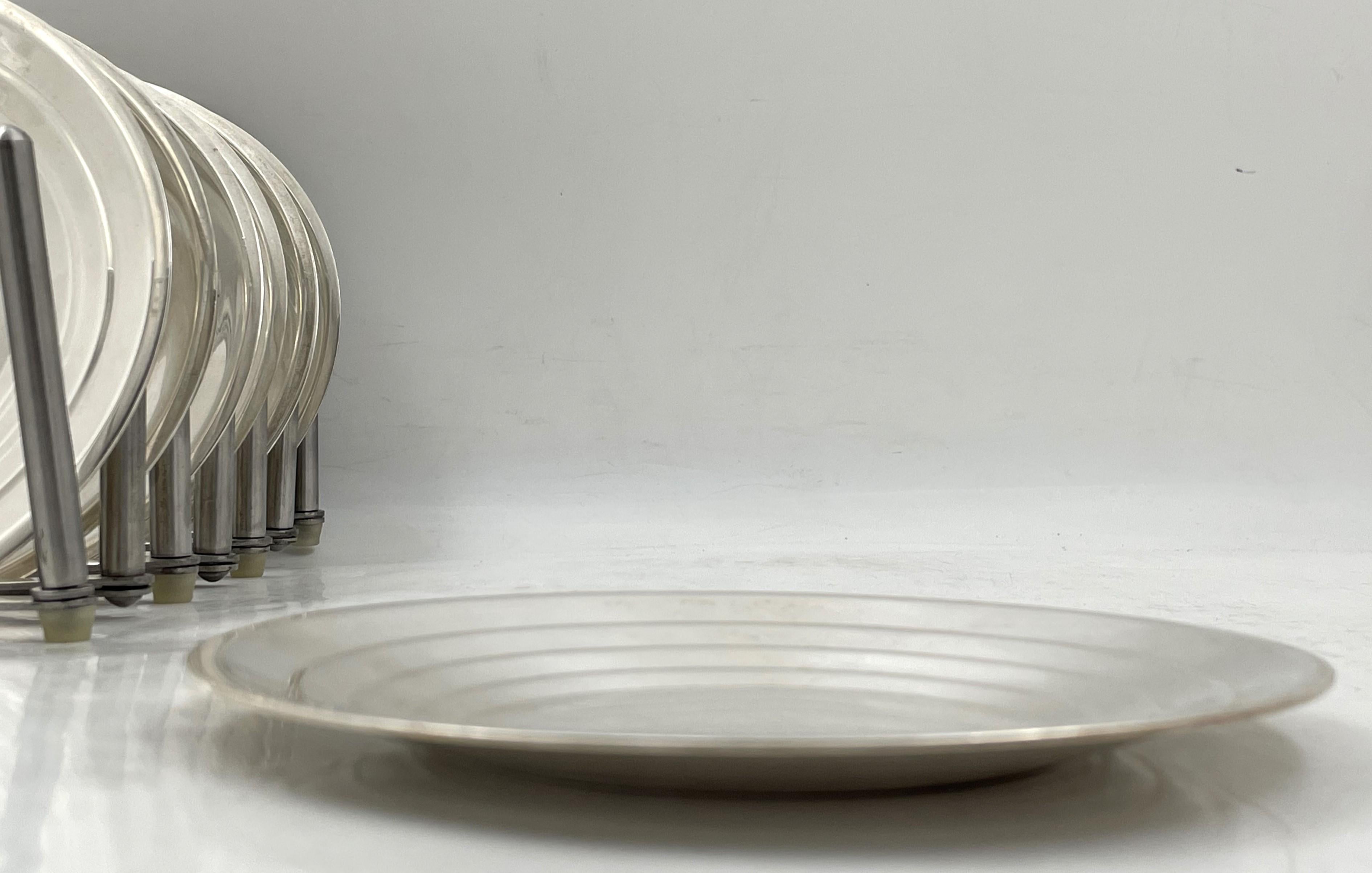 Towle Set di 12 piatti da dessert in argento sterling in stile metà secolo moderno In condizioni buone in vendita a New York, NY