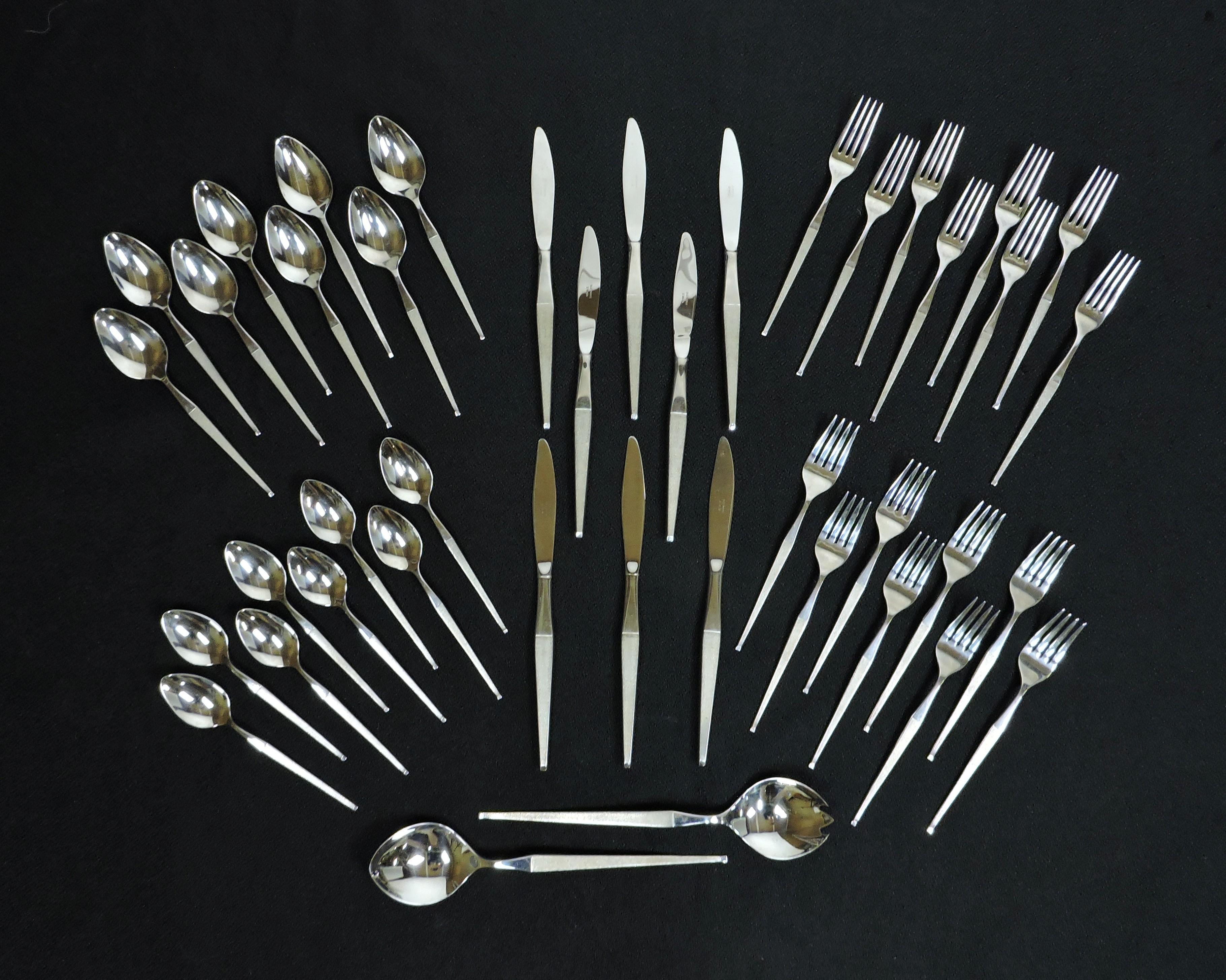 Towle Shape Stainless Mid Century Modern 42 Piece Flatware Service for 8 3