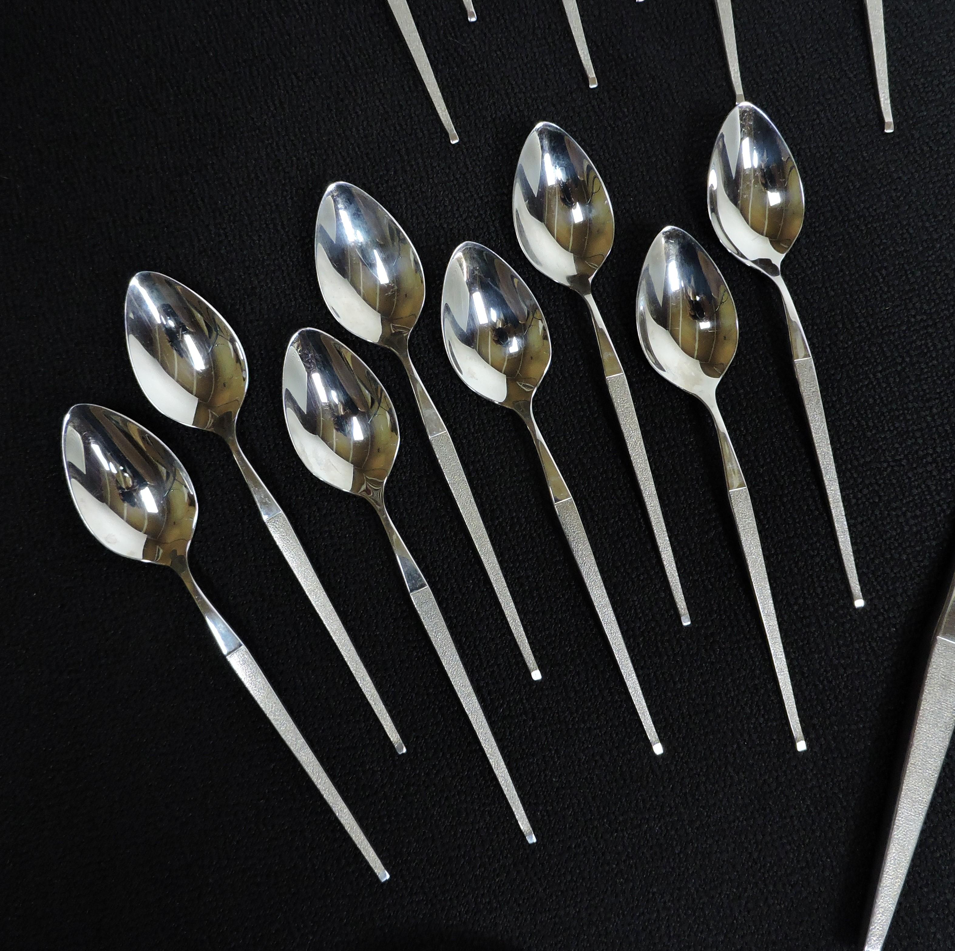 Mid-Century Modern Towle Shape Stainless Mid Century Modern 42 Piece Flatware Service for 8