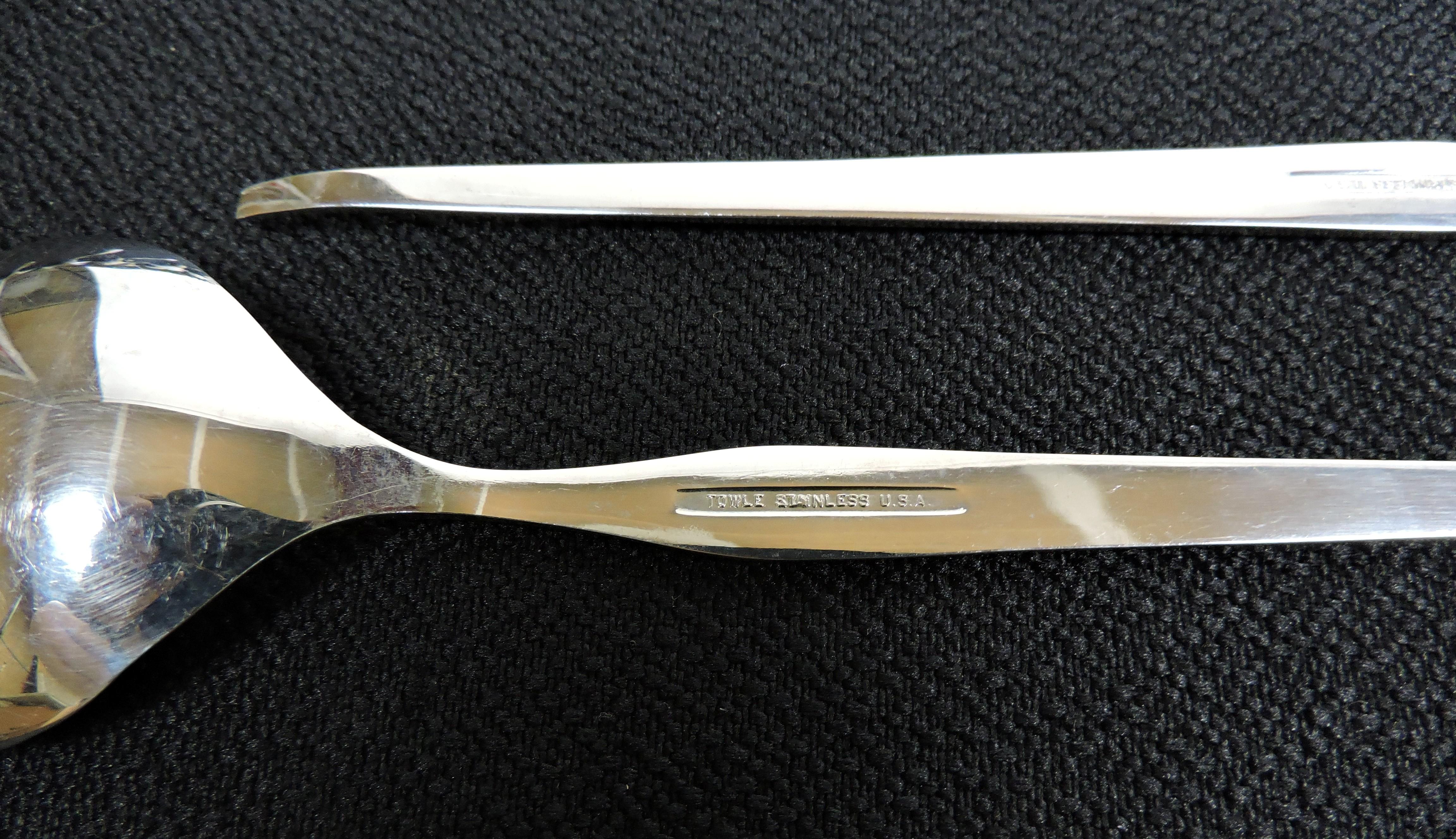 Towle Shape Stainless Mid Century Modern 42 Piece Flatware Service for 8 2