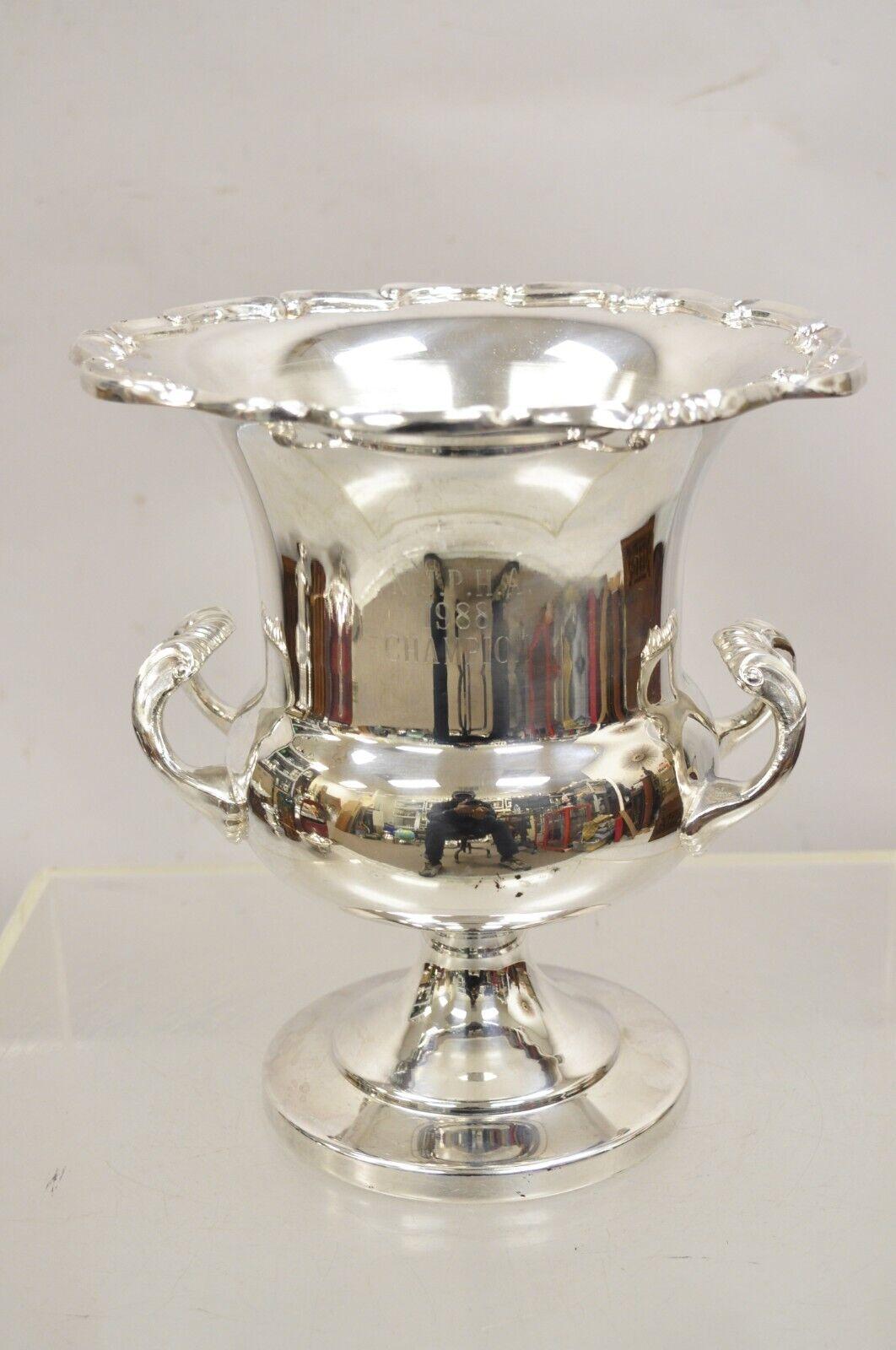 Towle Silver Plate Champagne Chiller Ice Bucket Trophy Cup NJPHA 1988 Champion B For Sale 7