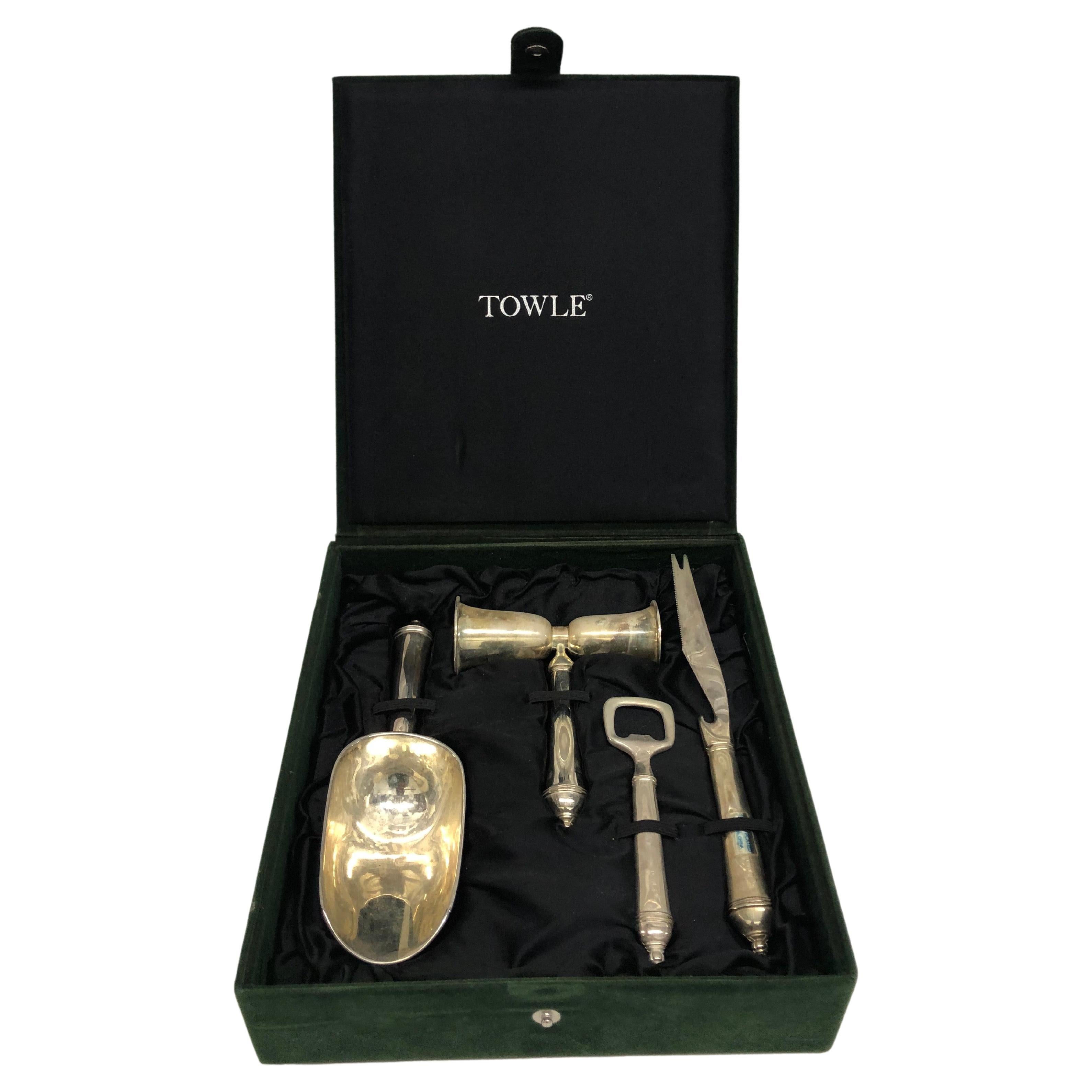 Towle Silver Plated Bar Set with Case