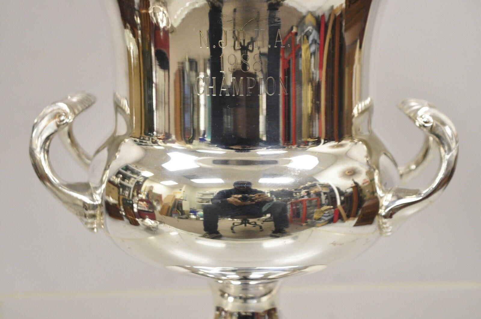Victorian Towle Silver Plated Champagne Chiller Ice Bucket Trophy Cup NJPHA 1988 Champion For Sale