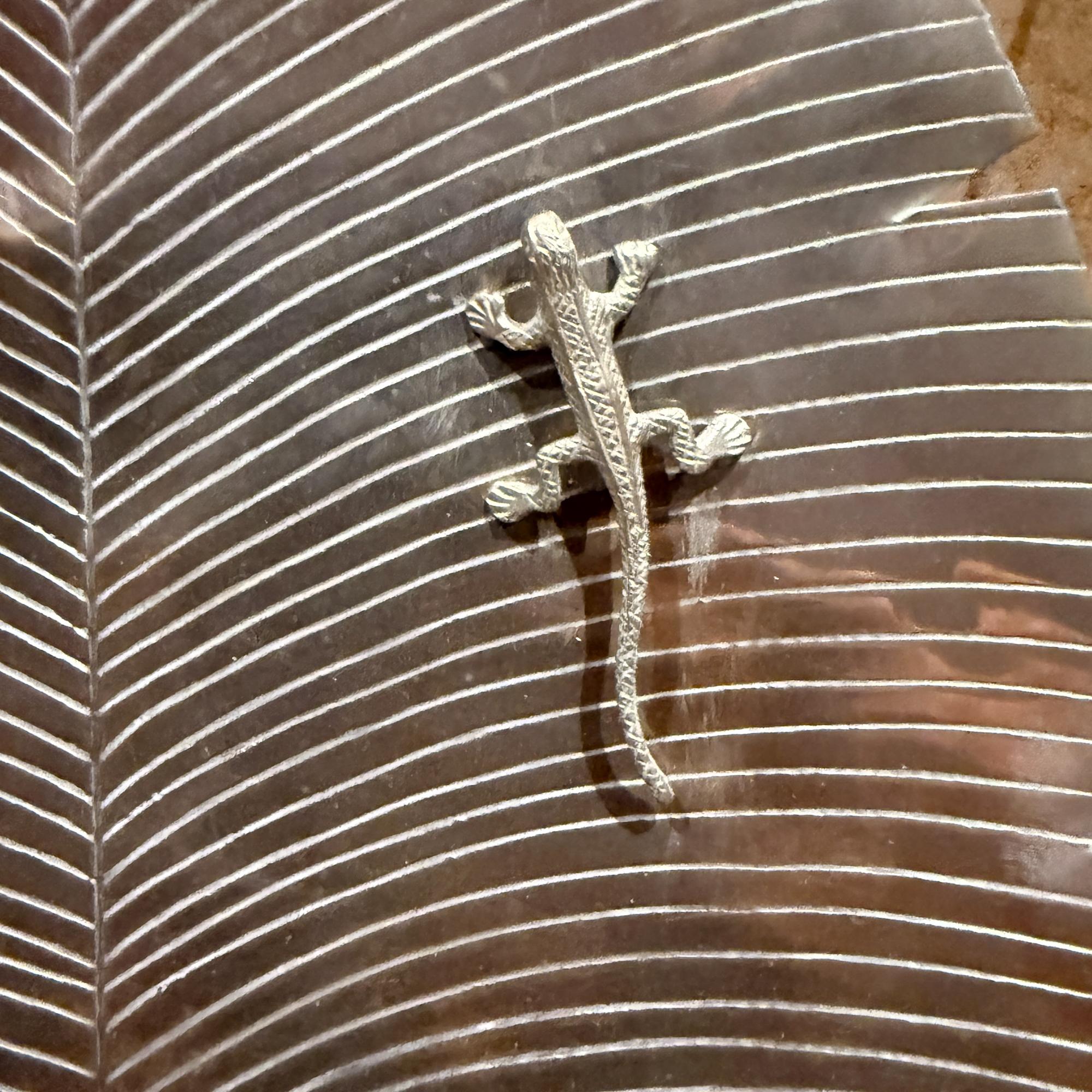 Towle Silversmith Nickel Plated Leaf Serving Tray Lizard Decor For Sale 6