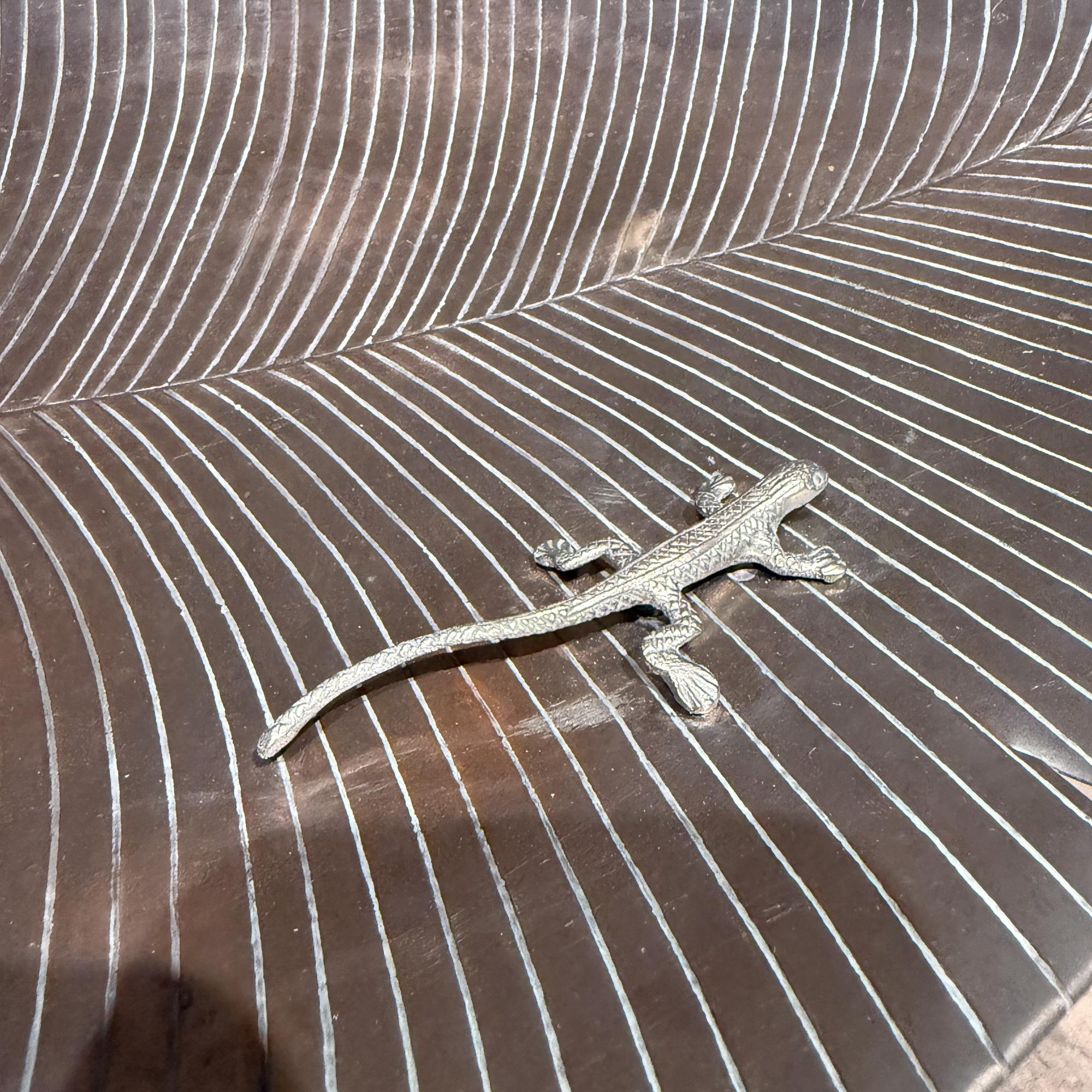 Towle Silversmith Nickel Plated Leaf Serving Tray Lizard Decor For Sale 2
