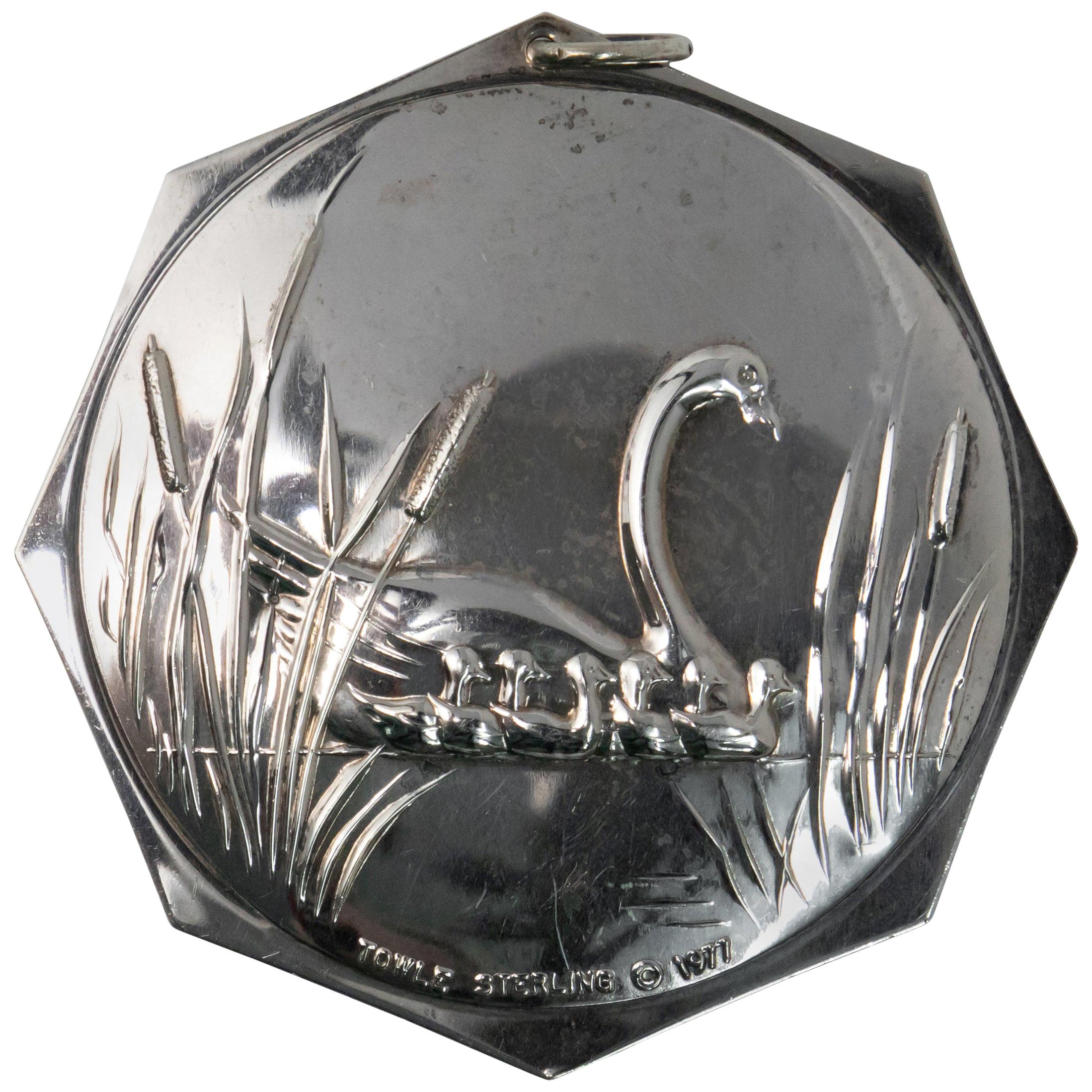 Towle Sterling 1977 Seven Swans a Swimming Ornament For Sale