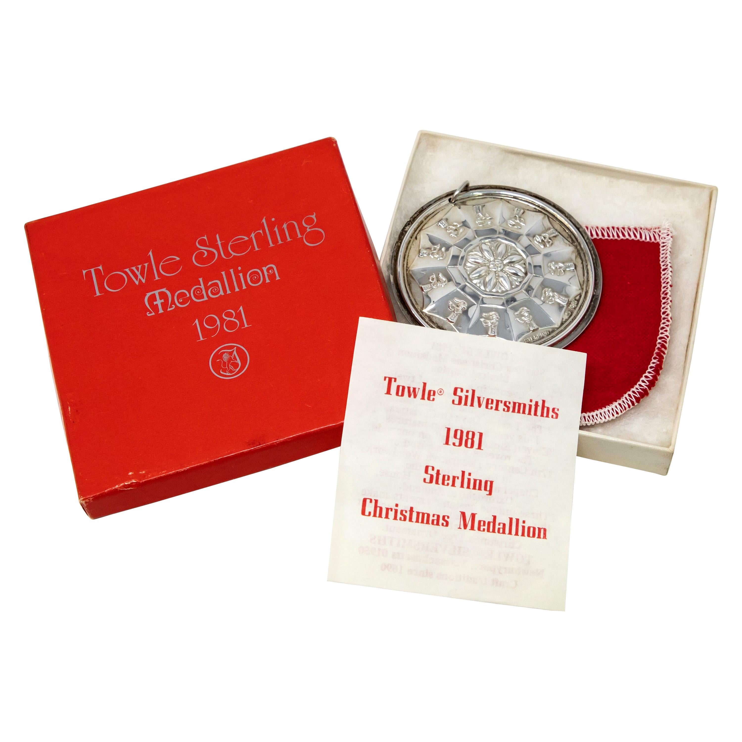 Towle Sterling Ornament "11 Pipers Piping" with Box, 1981 For Sale