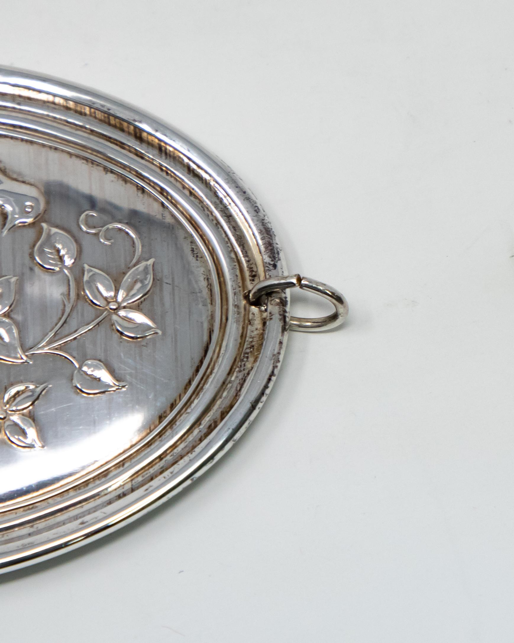 Other Towle Sterling Ornament Two Turtledoves with Cross on Reverse Side, 1972 For Sale