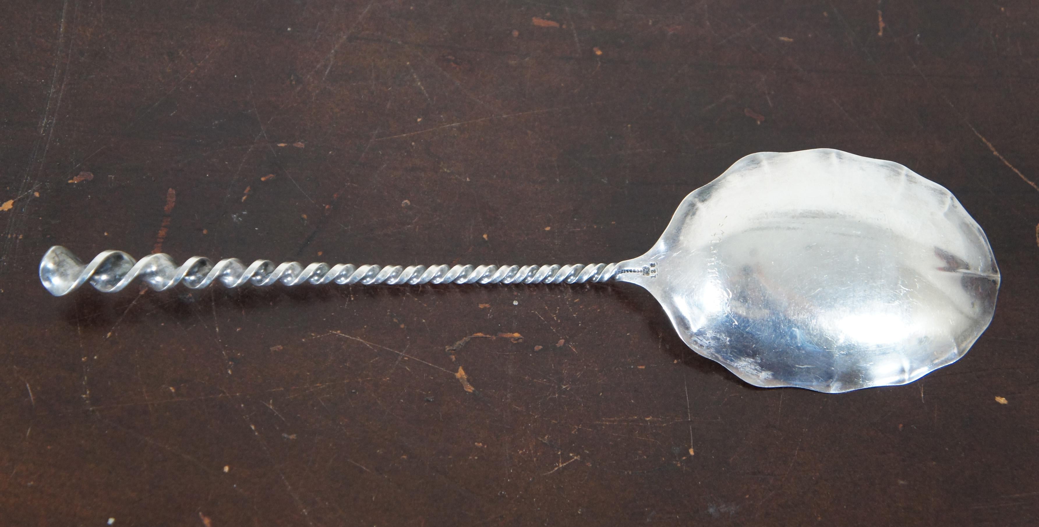 20th Century Towle Sterling Silver .925 Scalloped Twisted Berry Citrus Serving Spoon 65g