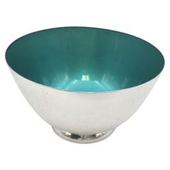 Towle Sterling Silver and Enamel Bowl in Modern Style