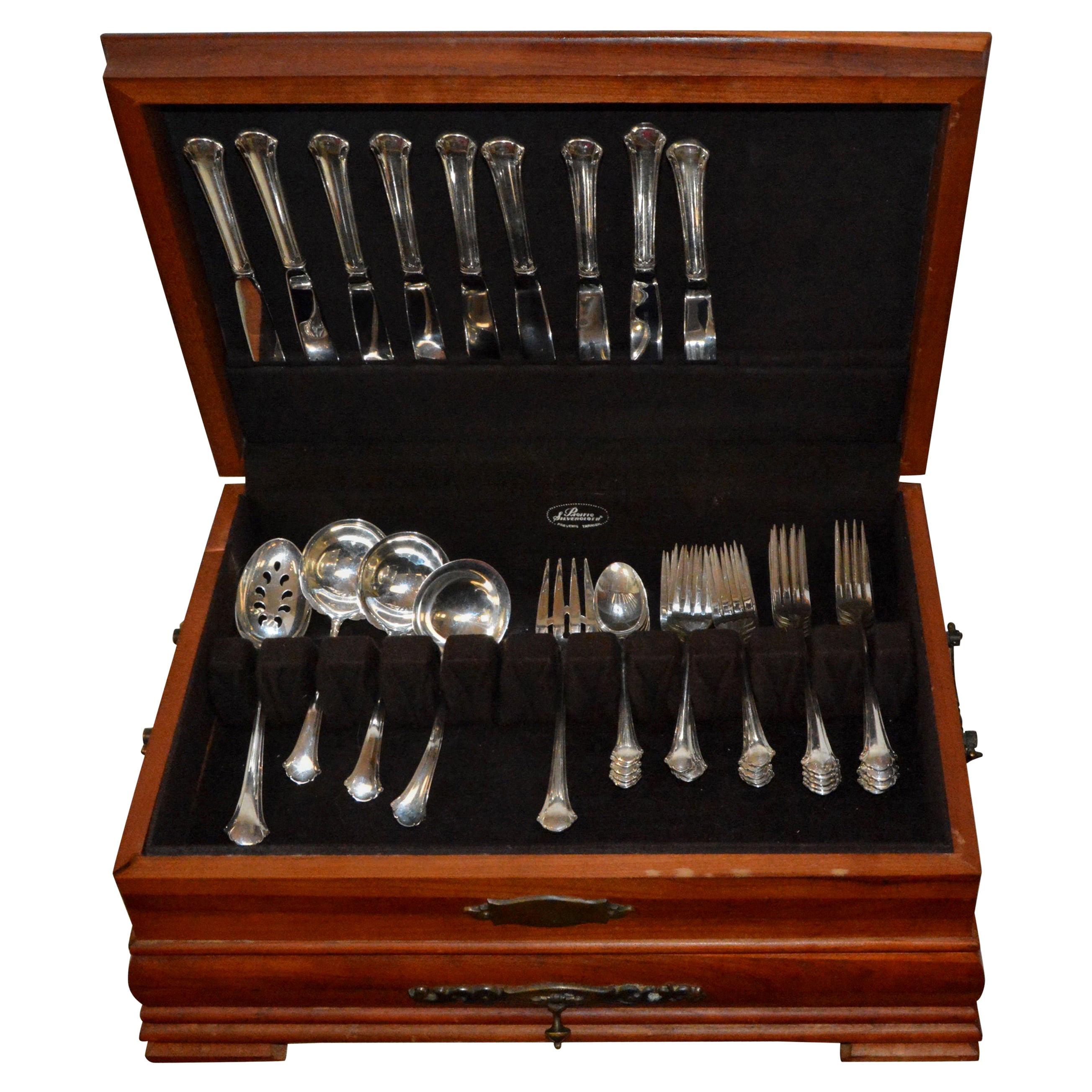 Towle Sterling Silver Flatware Set Chippendale Pattern 39 Pieces For Sale