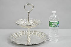 Towle Victorian Silver Plated 2 Tier Scalloped Pastry Serving Display Platter