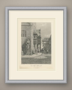 Town Hall, Halberstadt, Antique Steel Engraving after Carl Werner, circa 1877
