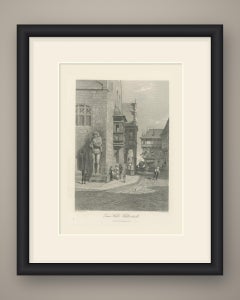 Rathaus, Halberstadt, antike Stahlstich nach Carl Werner, um 1885