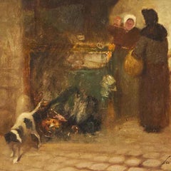 Townscape 19th-Century Oil Painting