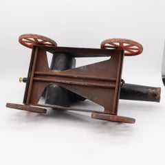 TOY CANNON 1920 Pre-War Conestoga Big Bang In Painted Steel & Iron