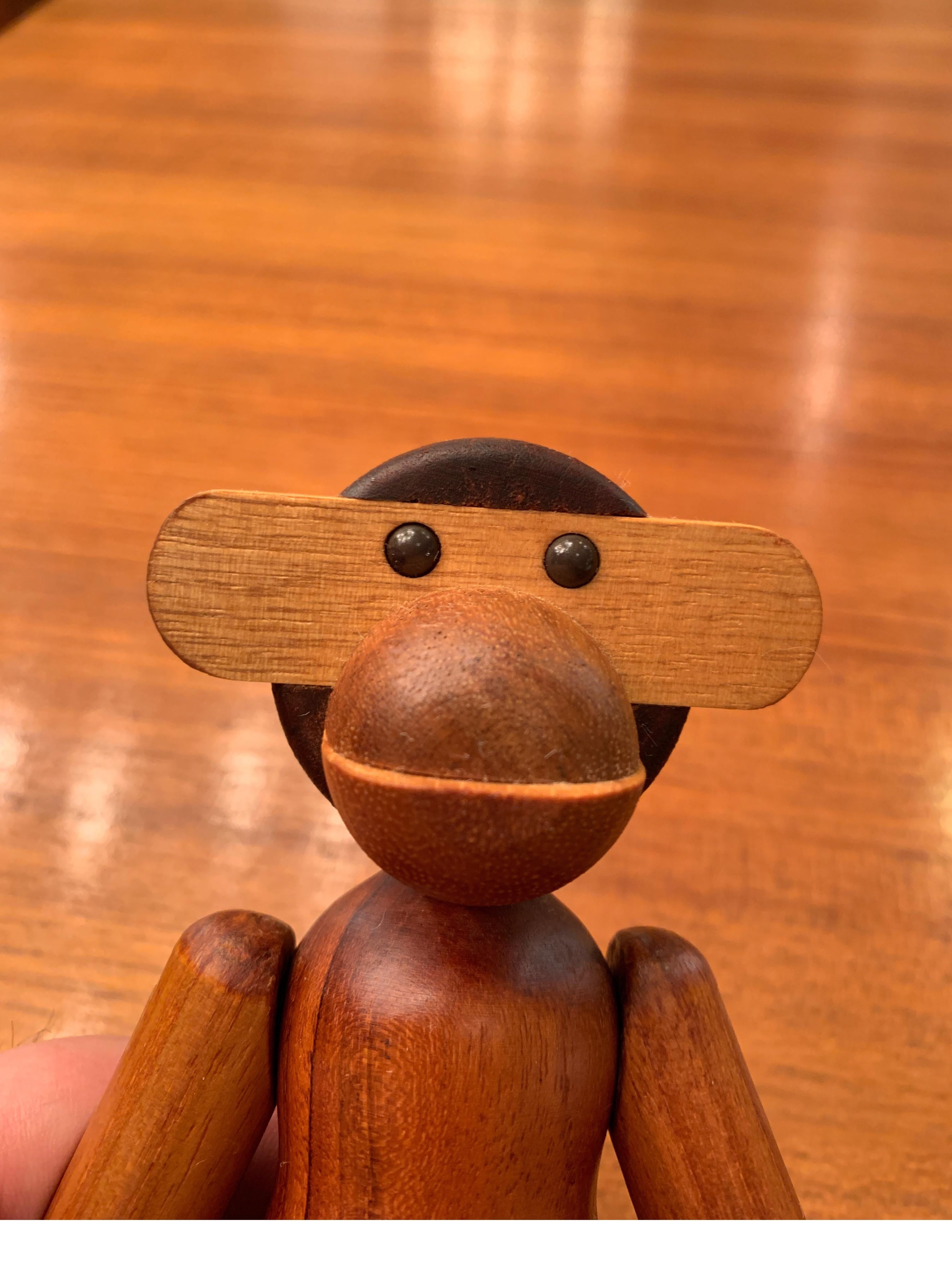 Toy Monkey in Teak and Limba Wood by Kay Bojesen In Good Condition In Lambertville, NJ
