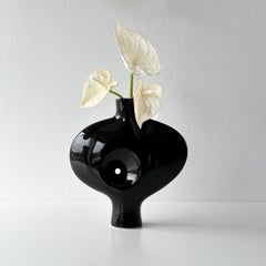 Toyo Black Ceramic Abstract Nude Ikebana Vase