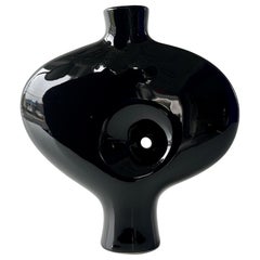 Toyo Black Ceramic Abstract Nude Ikebana Vase