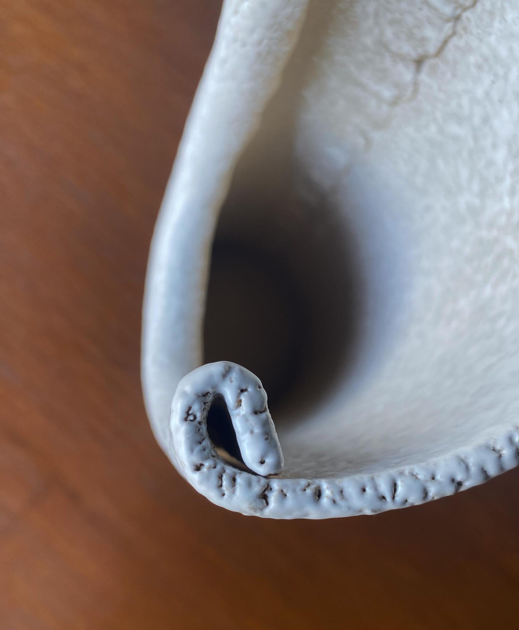 Glazed Toyo Modernist Hand Made Ceramic Ikebana Vase, Japan, 20th Century For Sale