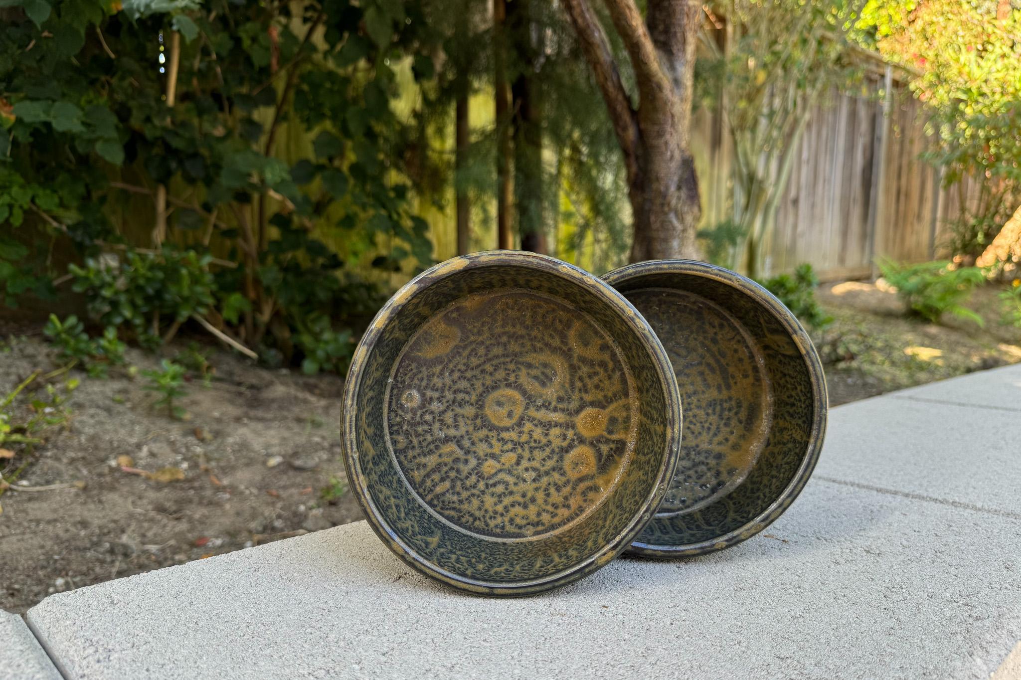 Ceramica Vaso in ceramica Ikebana modernista di Toyo a due livelli, Giappone C.C. 1965 in vendita