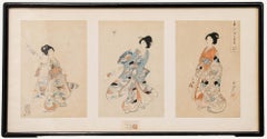 Toyohara Chikanobu (1838-1912) - Woodblock giapponese, Un gioco di Hanetsuki