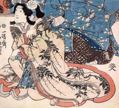 Two Actors - Japanese Woodblock by Chikanobu Yoshu