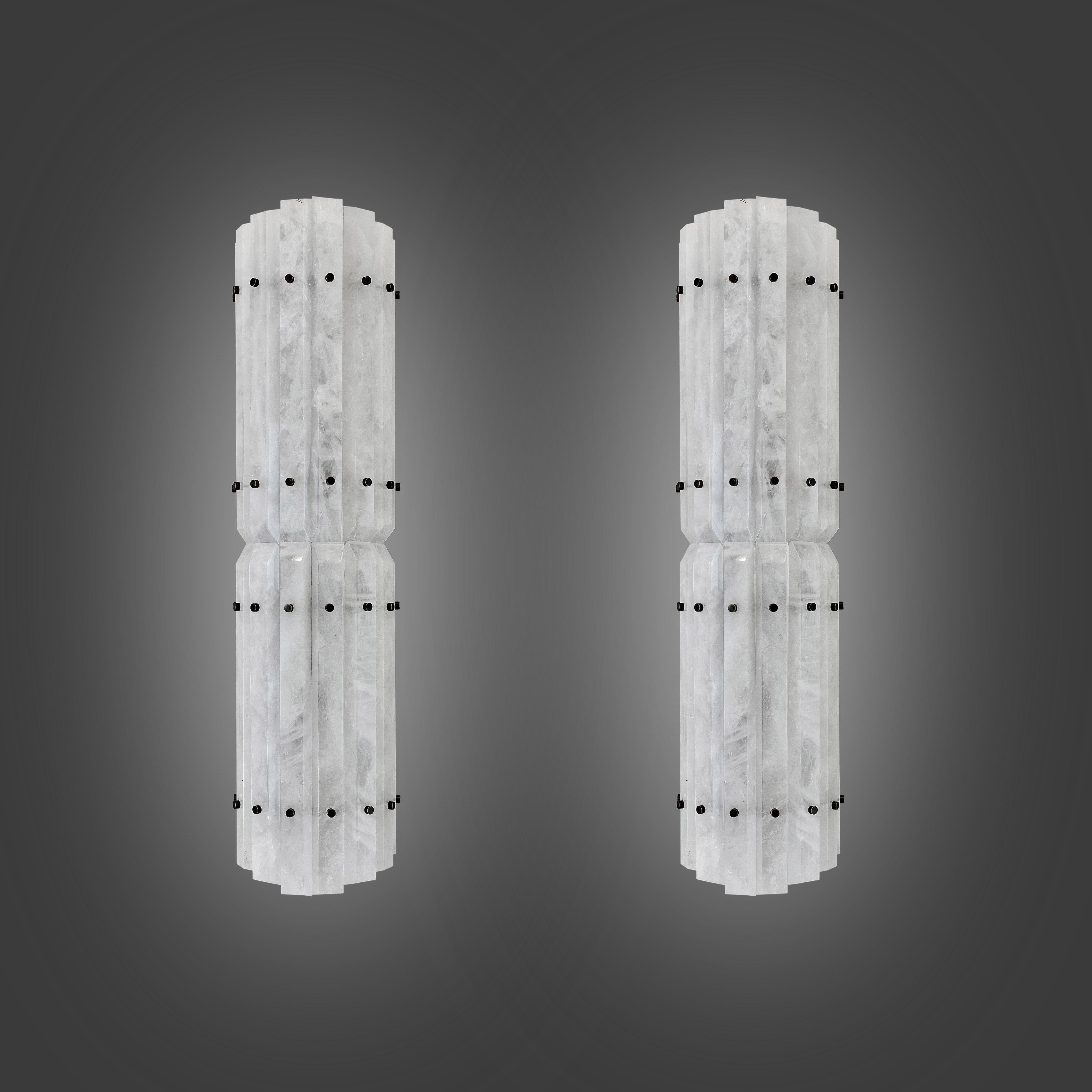 TPB26 Rock Crystal Sconces by Phoenix In Excellent Condition For Sale In New York, NY