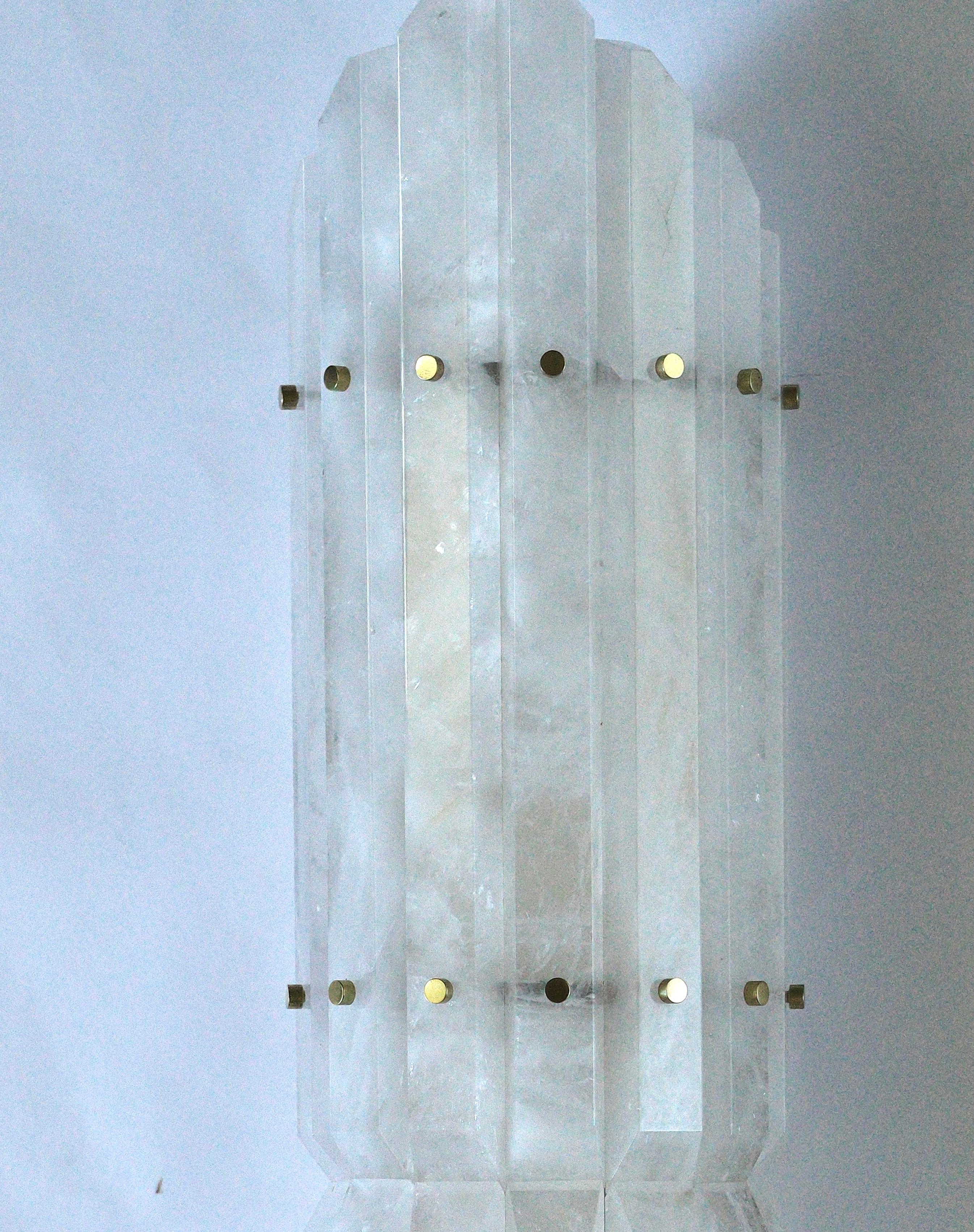 Contemporary TPB30 Rock Crystal Sconces by Phoenix For Sale