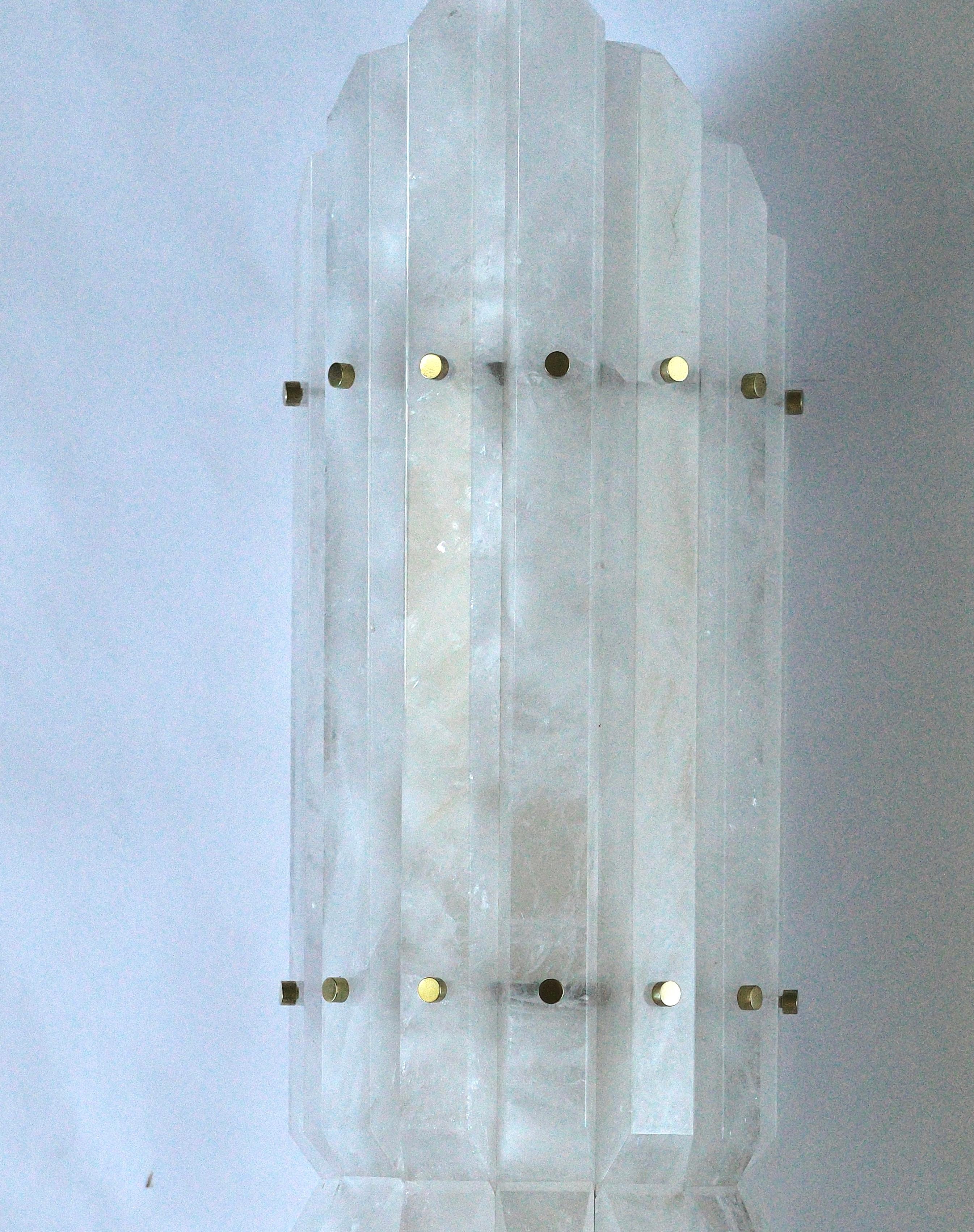 Contemporary TPB30 Rock Crystal Sconces By Phoenix For Sale