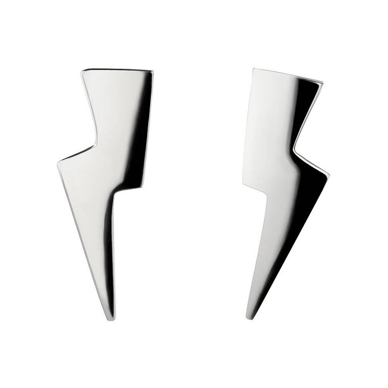 Sterling Silver Lightning Bolt Stud Earrings For At 1stdibs Sterling Silver Lightning Bolt Stud Earrings For
