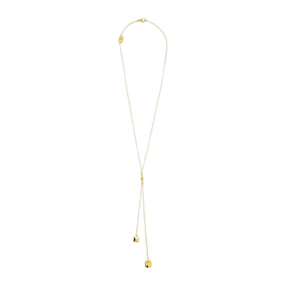 Contemporary 18ct Yellow Gold Vermeil Lariat Necklace For Sale