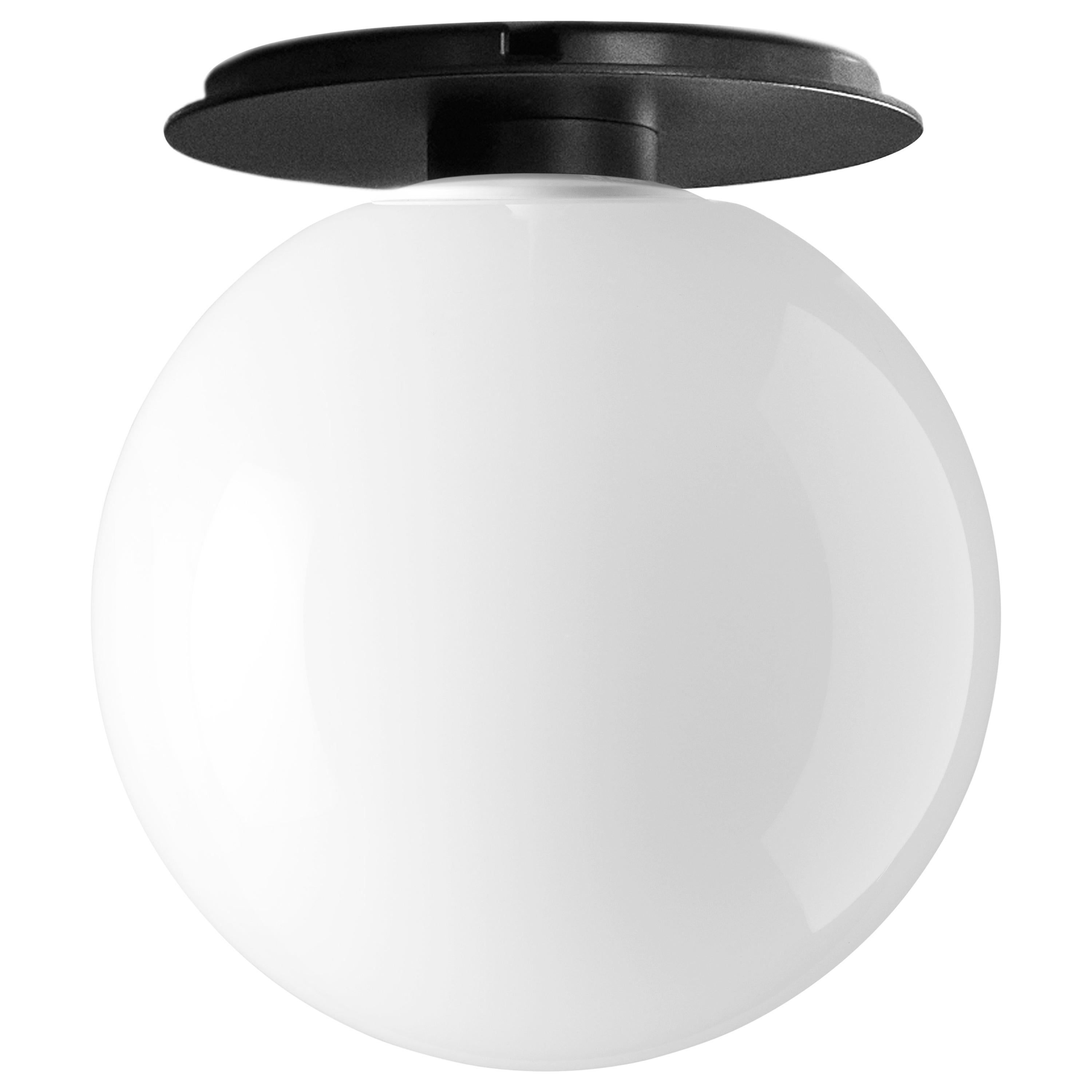 TR Bulb, Ceiling or Wall Lamp, Black, Shiny Opal For Sale