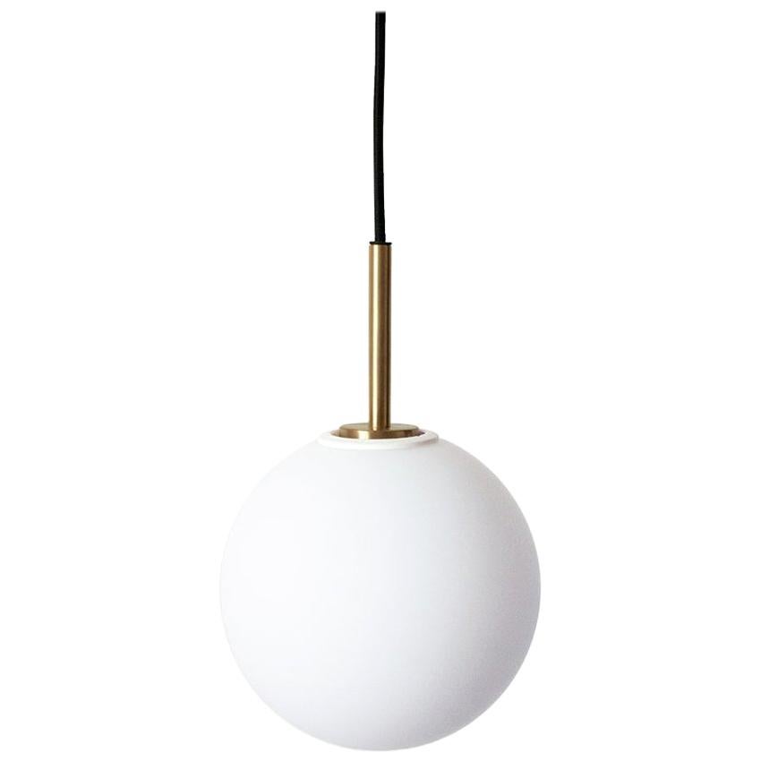 TR Bulb, Pendant Lamp, Brushed Brass, Dim-to-Warm Matte Opal Bulb For Sale