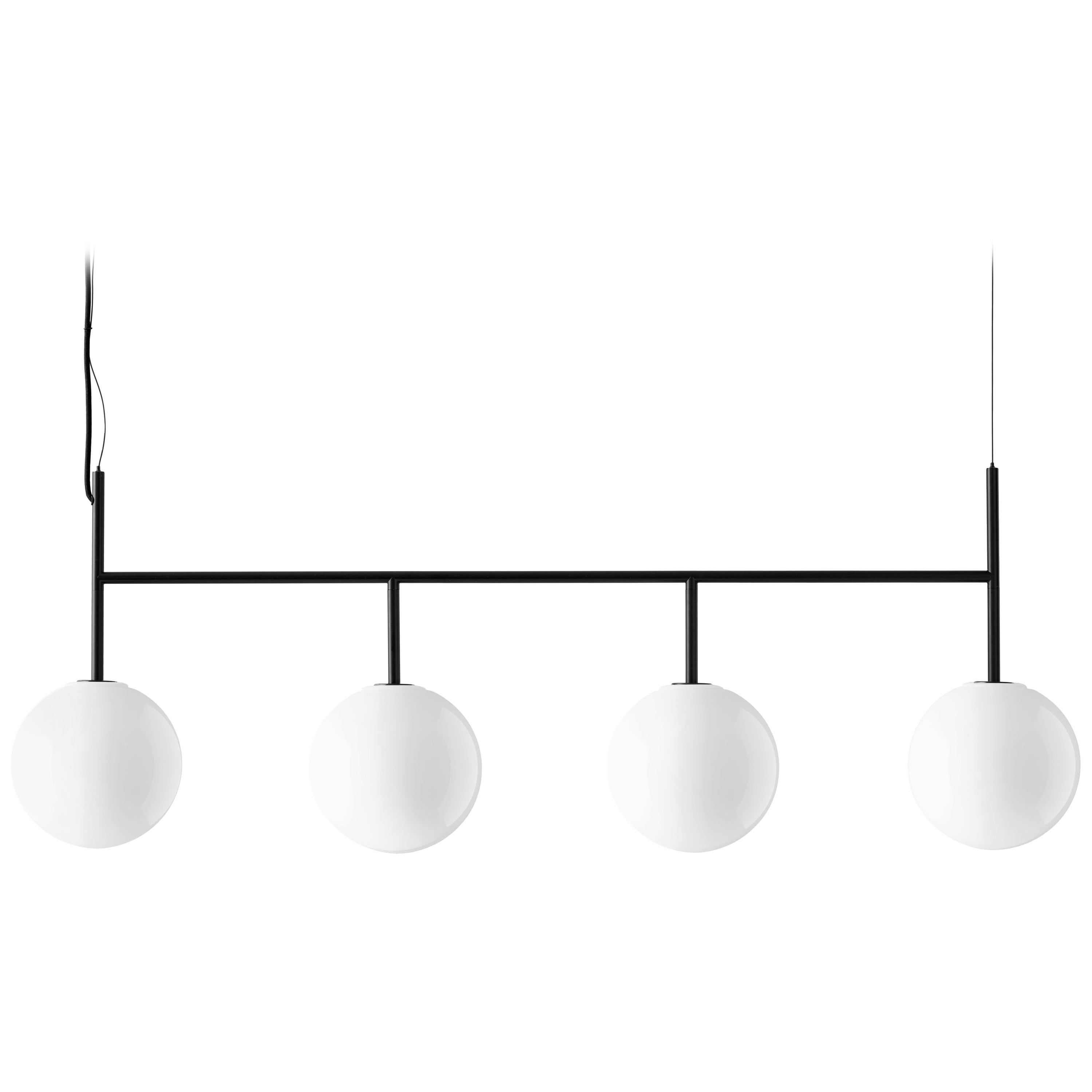 TR Bulb, Suspension Frame, Black, Dim-to-Warm Shiny Opal For Sale