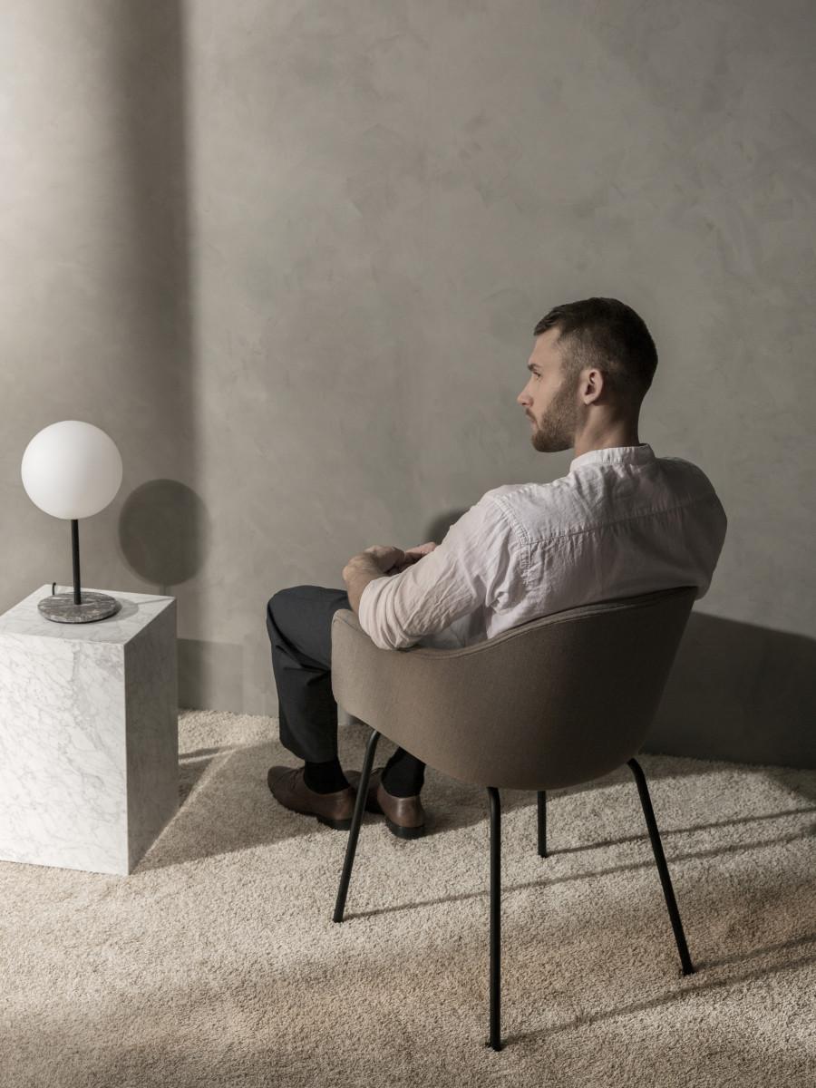 TR Bulb, Table Lamp, Grey Marble, Matte Opal (Skandinavische Moderne) im Angebot