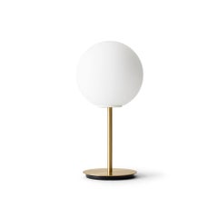 TR Bulb Table Lamp with a Brushed Brass Base and a Matte Opal Bulb, Dim-to-Warm