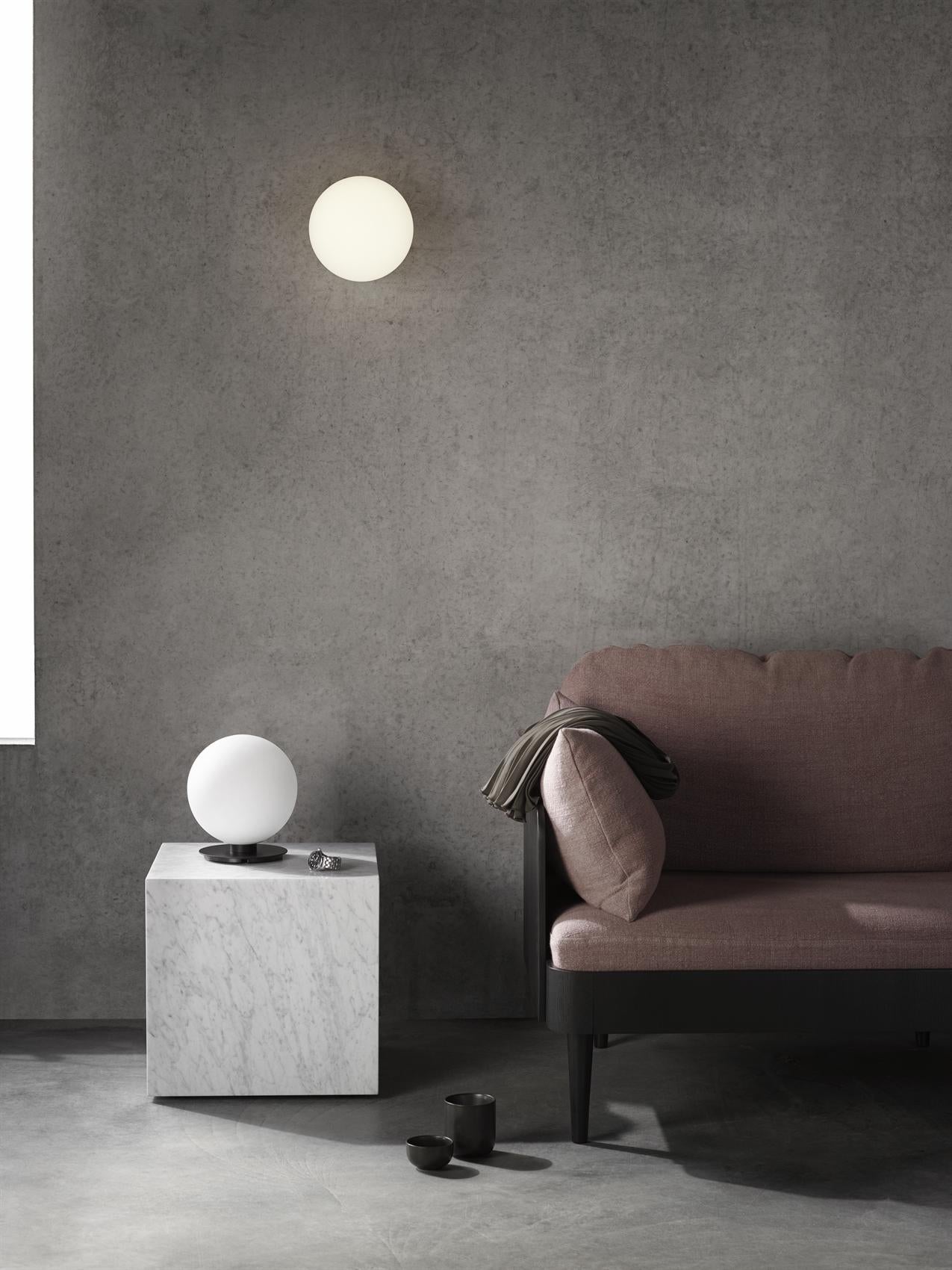 Powder-Coated TR Bulb, Table or Wall Lamp, Grey Marble, Dim-to-Warm, Matte Opal Bulb For Sale