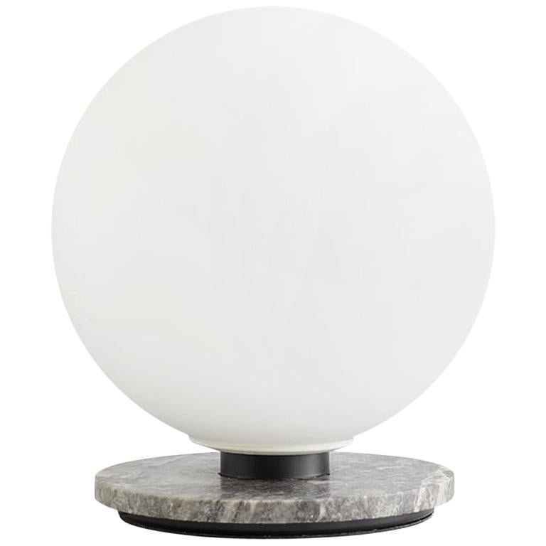 TR Bulb, Table or Wall Lamp, Grey Marble, Dim-to-Warm, Matte Opal Bulb For Sale
