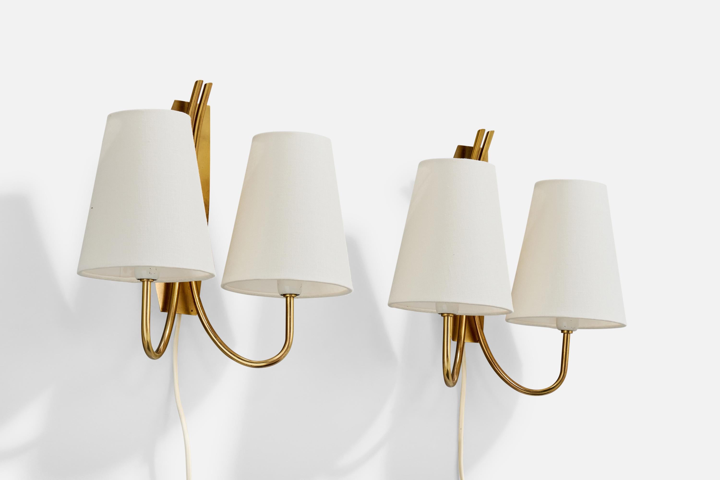 Mid-Century Modern Walls & Co, appliques, laiton, Fabrice, Norvège, années 1950 en vente
