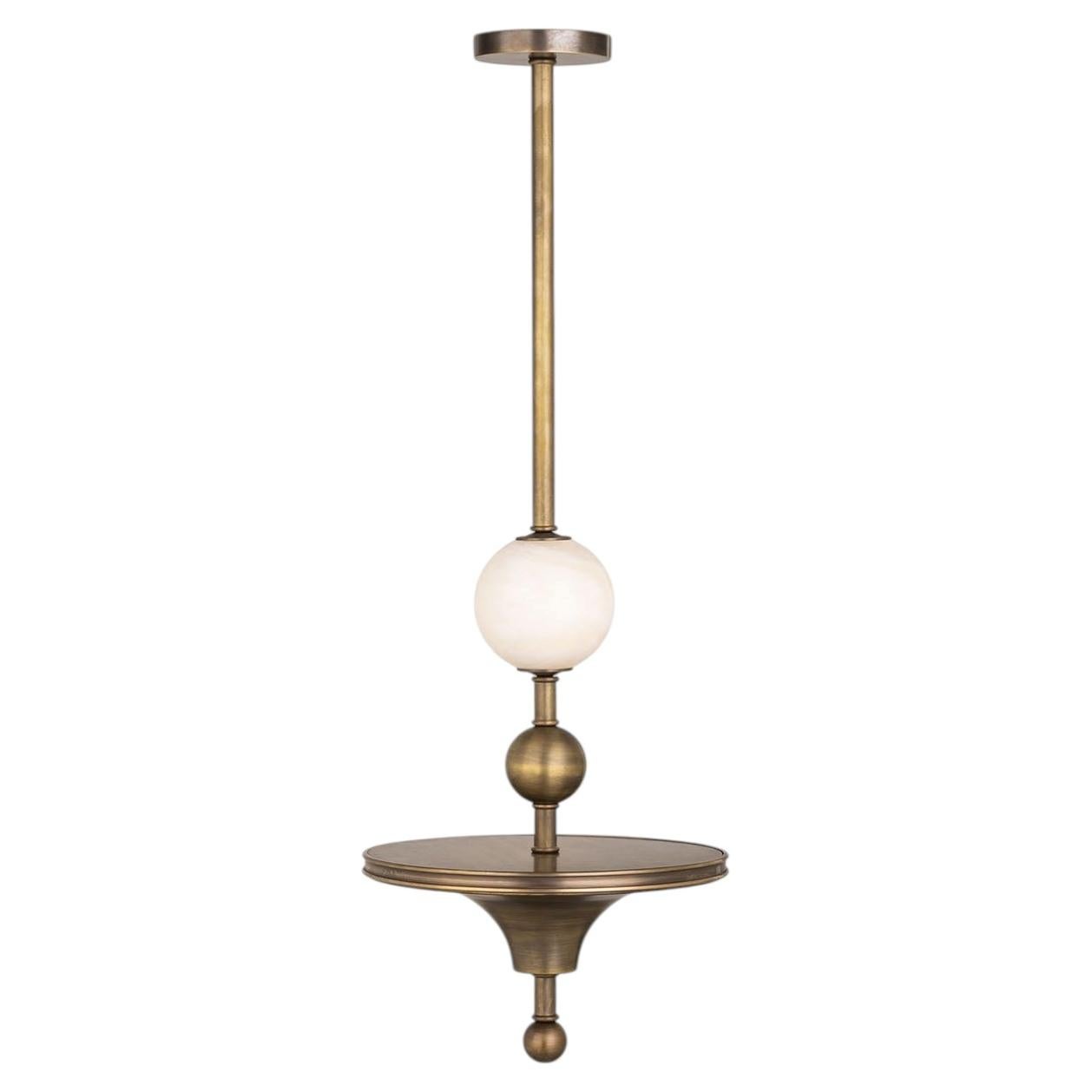 Tra le nuvole Burnished brass & Alabaster Pendant Light #1