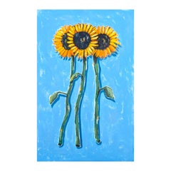 “Giants of the Garden” Contemporary Abstract Realistic Sunflower Painting